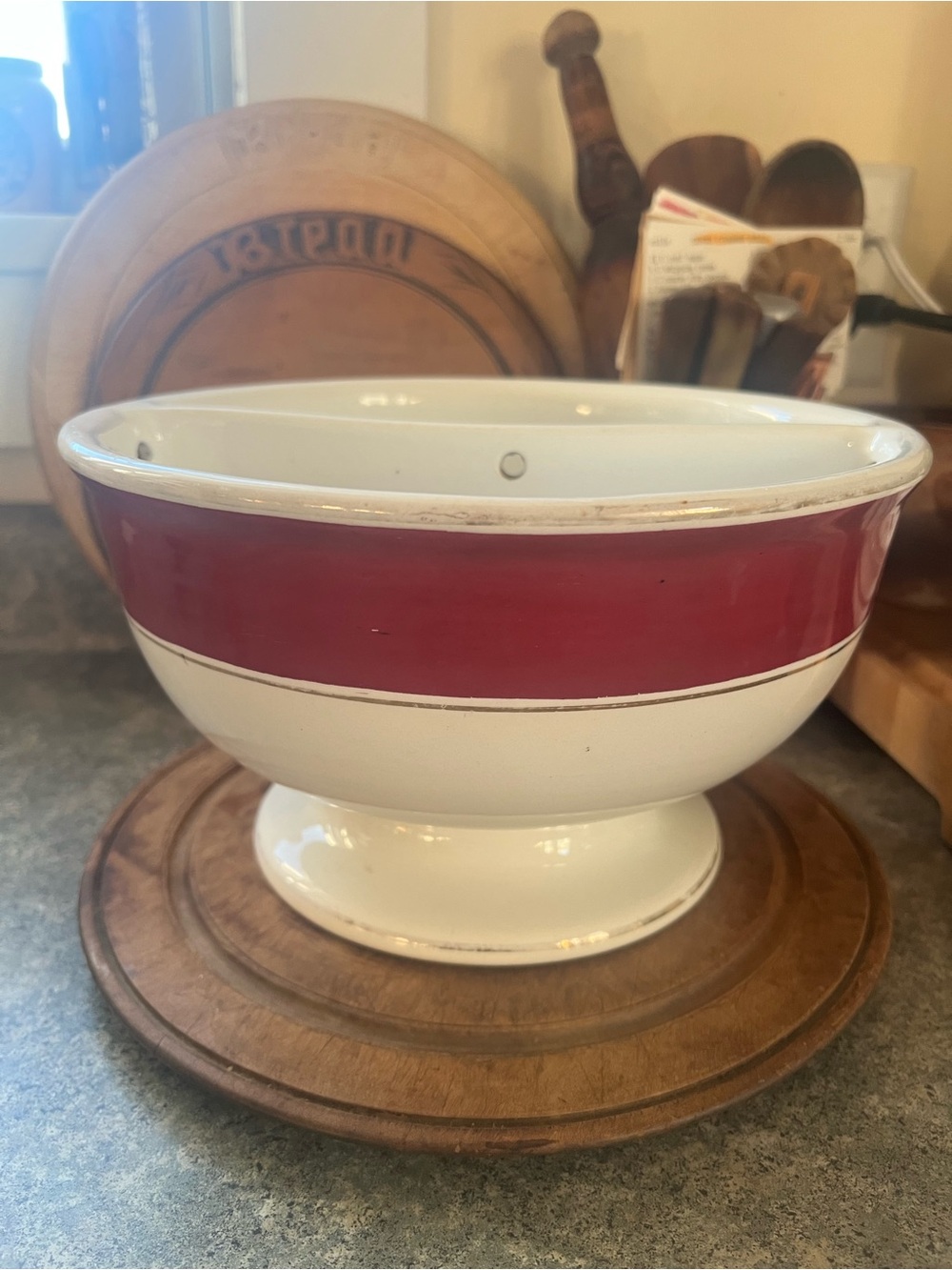 Antique Etruria Mellor & Co/ Cook Pottery Ironstone Shaving Bowl 1890s